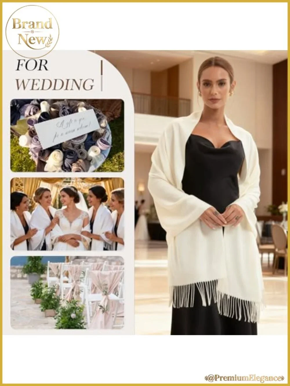 Soft Pashmina Scarf Shawl Wrap for Wedding Evening Party Dresses